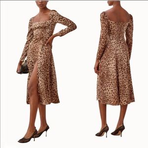 NWT Reformation Maryanne 100% Silk Dress Cat 2